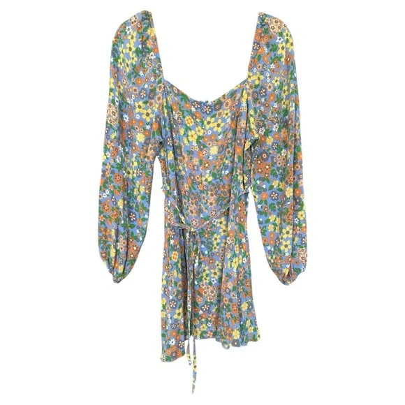 ASOS Floral Long Sleeve Mini Dress size 14 - Picture 3 of 5